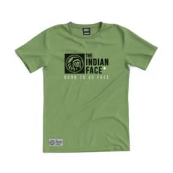 The Indian Face Born To Be Free Verde - Camiseta de Manga Corta 100% Algodón