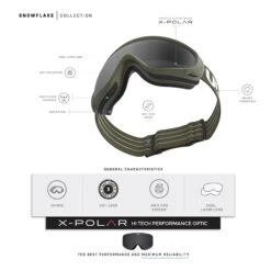 Uller Parabolic Green / Grey: Professional Freeride Ski Goggles -The Indian Face Tienda UL 017 05 06