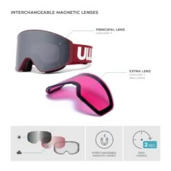 Uller Avalanche Red / Silver Ski & Snowboard Goggles with X-POLAR Lenses -The Indian Face Tienda UL V02 24M02C10 07