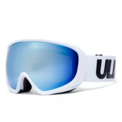 Uller Parabolic Ski Goggles - White/Blue with X-POLAR Lens & Optical Clip