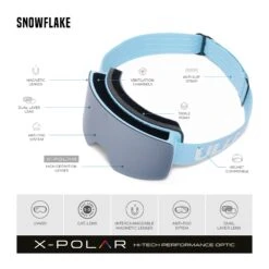 Uller Snowflake Blue / Silver Junior Ski Goggles - X-POLAR Magnetic Lenses -The Indian Face Tienda UL V02 24M04C03 06